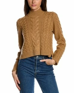 Budget ⭐ Hannah Rose Ella Crop Cable Wool & Cashmere-Blend Sweater for 👩 women 🔔