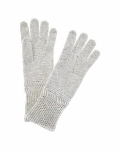 Deals 🎉 Hannah Rose Herringbone Trim Cashmere Gloves for 👩 women 😉