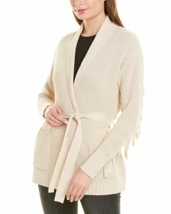 Brand new 💯 Hannah Rose Flat Fringe Cashmere-Blend Cardigan for 👩 women 🔥