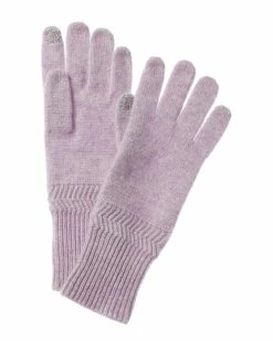 Promo 👍 Hannah Rose Herringbone Trim Cashmere Gloves for 👩 women 😍