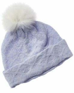 Cheap 🧨 Hannah Rose Pom Cross Country Stitch Wool & Cashmere-Blend Hat for 👩 women 🧨