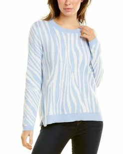 Deals 🌟 Hannah Rose Zebra Cashmere-Blend Pullover for 👩 women ❤️