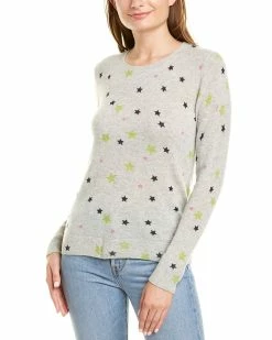 Discount 😀 Hannah Rose Star Print Cashmere Crewneck Sweater for 👩 women 😀