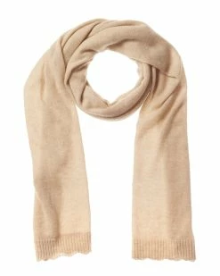 Best deal ⌛ Hannah Rose Scallop Trim Cashmere Scarf for 👩 women 🤩